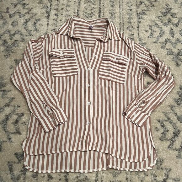 Striped Beige Blouse for Women - Picture 4 of 7